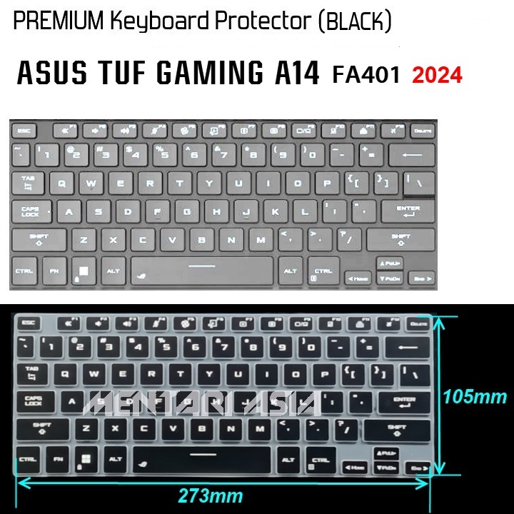Keyboard Protector ASUS TUF Gaming A14 FA401 2024 - PREMIUM Silicon BLACK