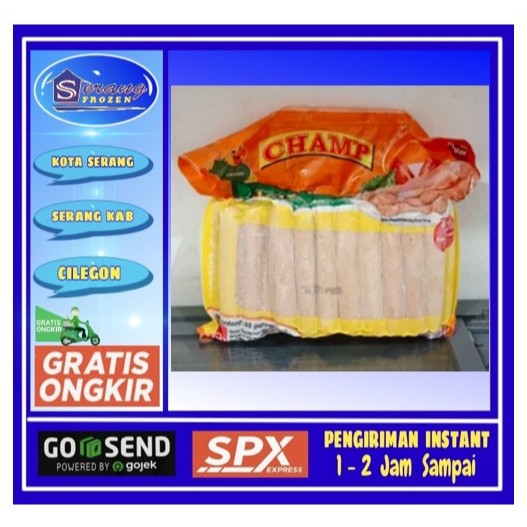 

Champ Sosis Ayam 1 Kg, Frozen Serang