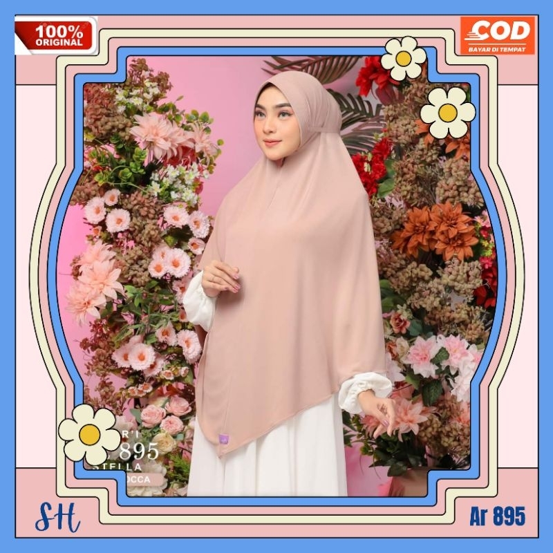 PROMO-Arrafi AR 895 Jilbab hijab kerudung bergo krudung wanita dewasa jersey instan jumbo syari tali