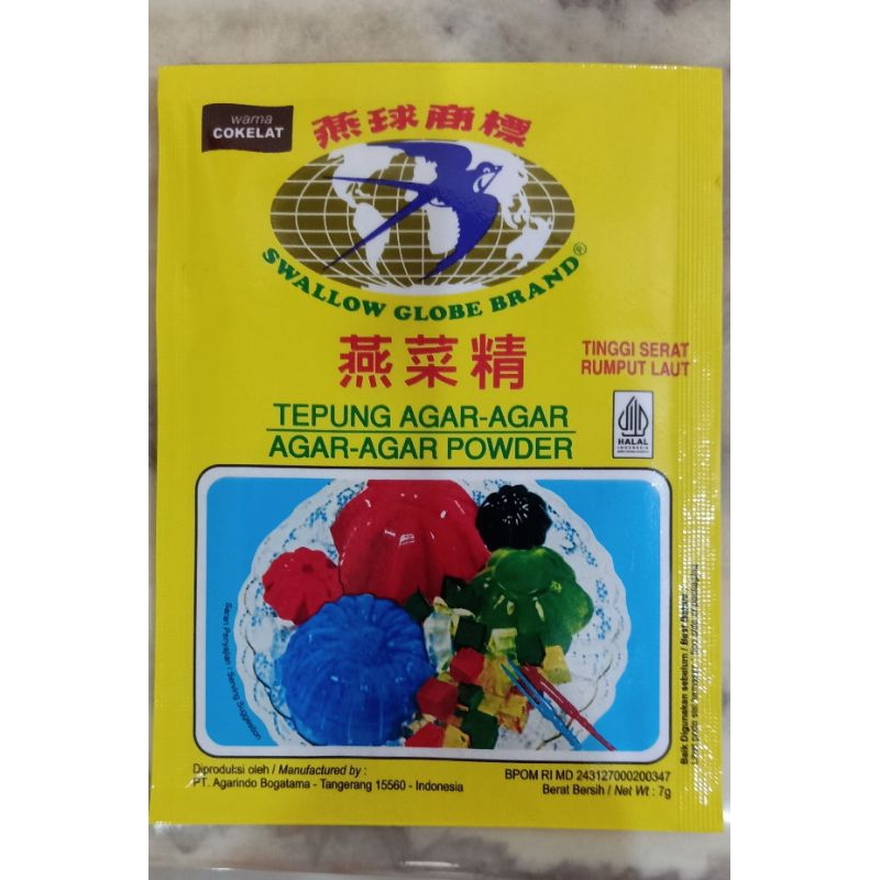 

Tepung Agar Agar Swallow Globe Brand Coklat