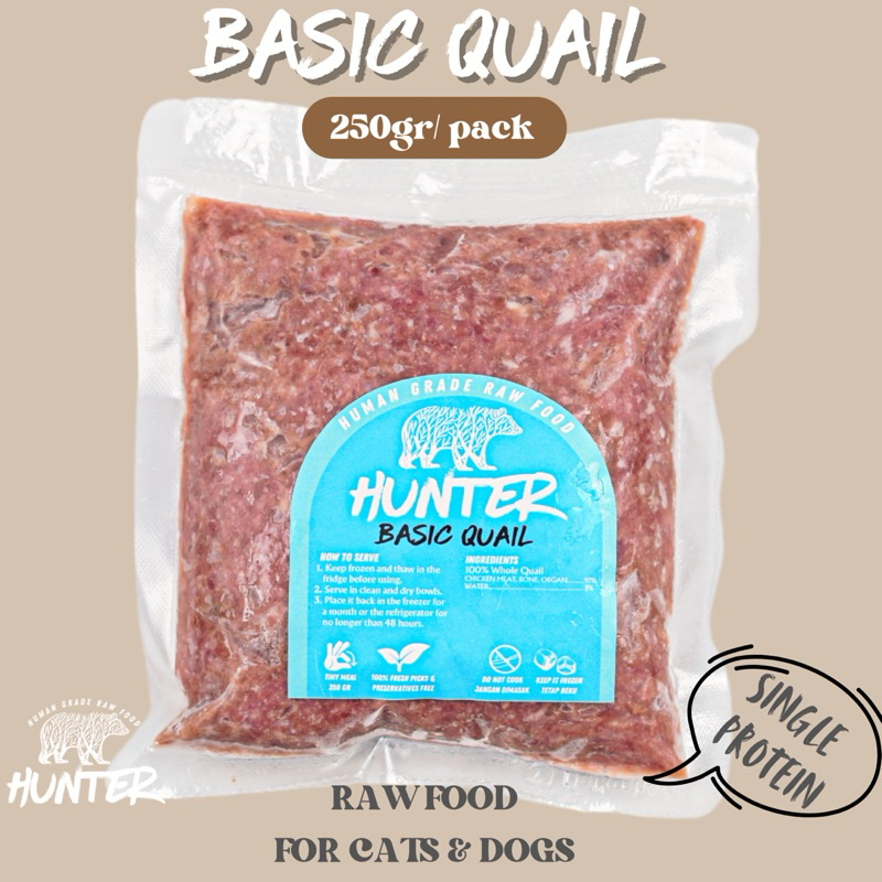 Hunter Raw Food | DAGING PUYUH GILING - 250gr  GROUND QUAIL | PUYUH GILING | Cat Food | Dog Food