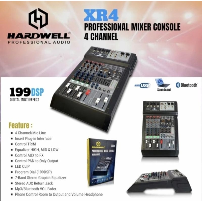 Mixer Audio 4 Chanel Hardwell XR 4 Original garansi resmi