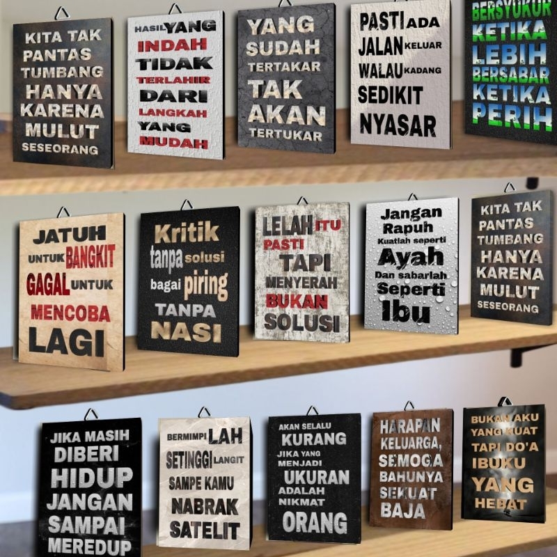 MUTIARA KATA KATA HIASAN DINDING KAYU MDF