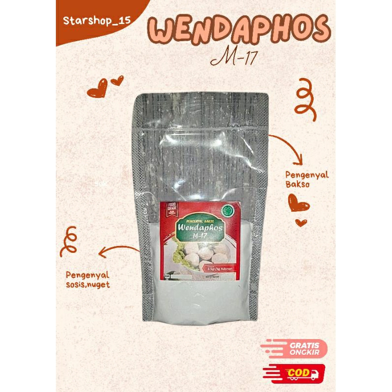 

50gr/100gr/200gr Wendaphos M17,Blend phosphate,Pengenyal bakso,Sejenis Phosmix,Single Phospat,Tepung pengenyal Bakso,Sosis,Nugget dll