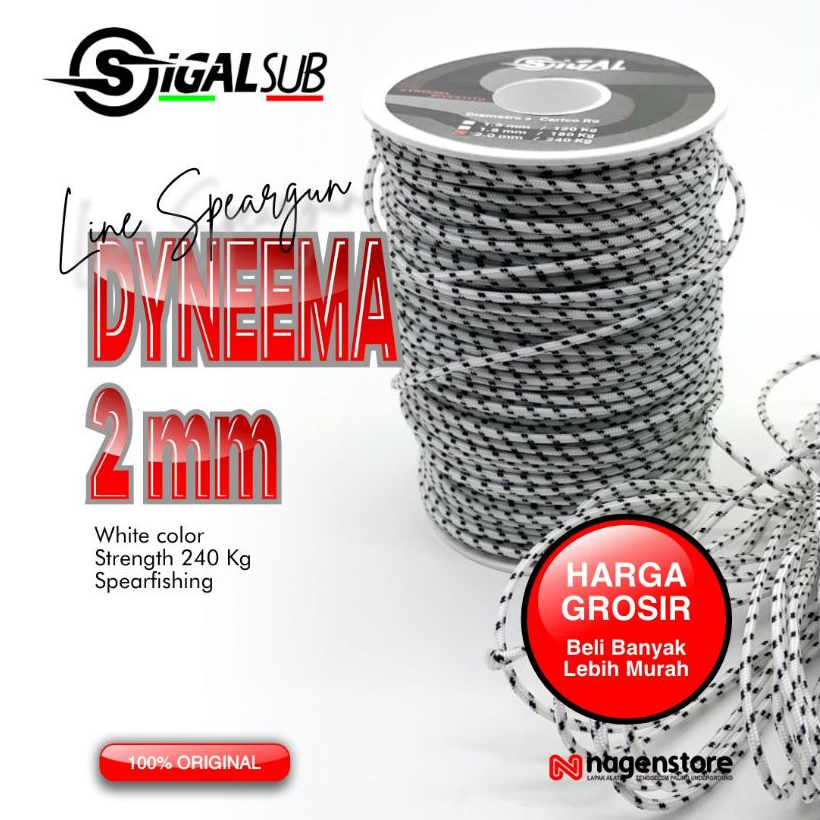 Tali Dyneema 2mm Line Speargun Sigalsub Dyneema 2 mm Putih White