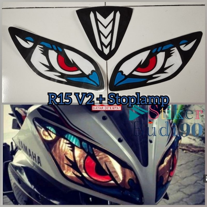 Stiker lampu depan + stoplamp R15 V2