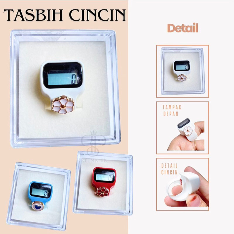 [PILIH WARNA] Tasbih Digital Cincin Tombol Cantik | Alat Hitung Dzikir Tasbih Digital Mini Non Led |