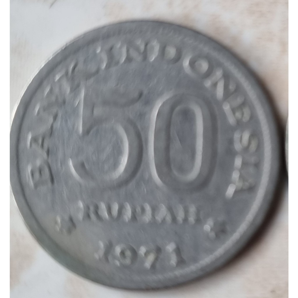 SP066 - Uang koin kuno 50 rupiah tahun 1971 (per 5 koin)