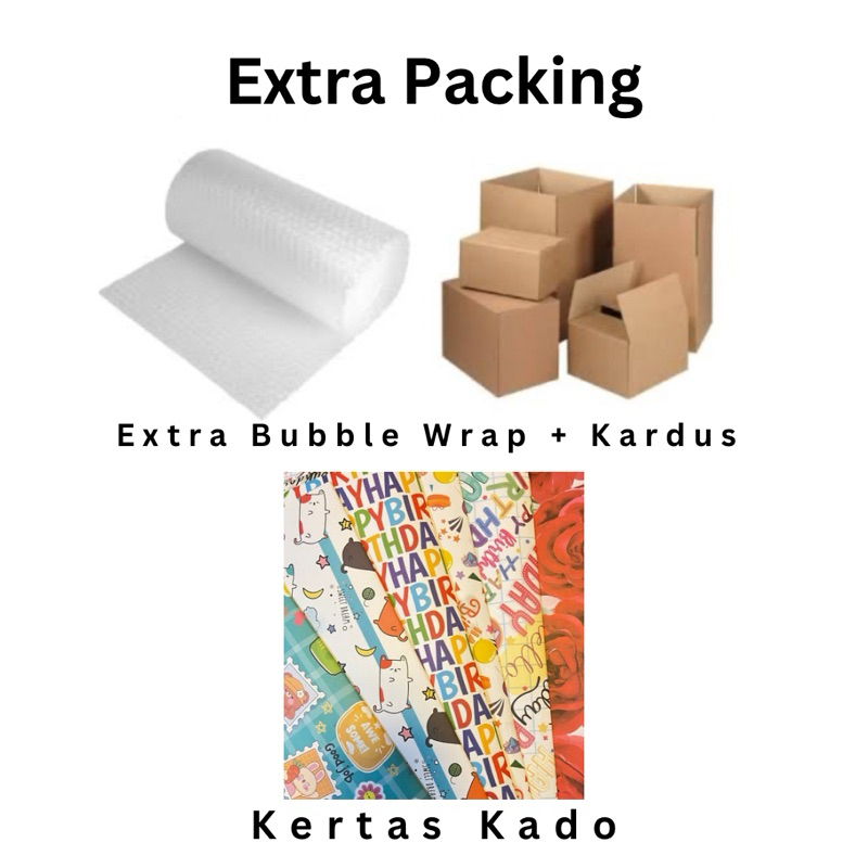 

Extra Bubble Wrap, Kardus, Atau Kertas Kado untuk Hadiah dan keamanan packing banyak