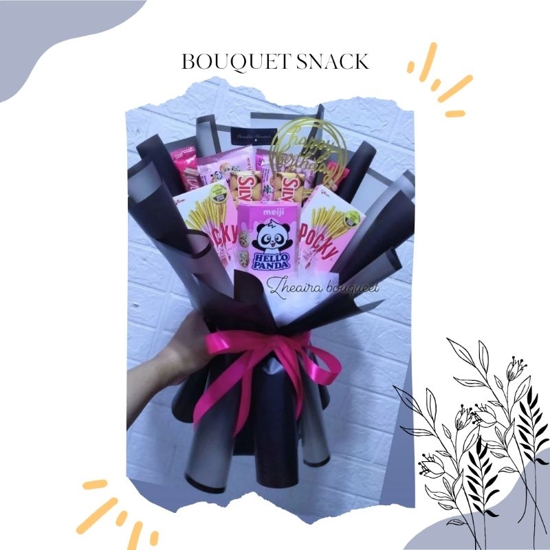 

bouquet snack | buket Snack | buket makanan | buket pink