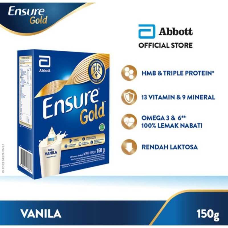 

Ensure Gold Susu Nutrisi Dewasa Vanila 150 g