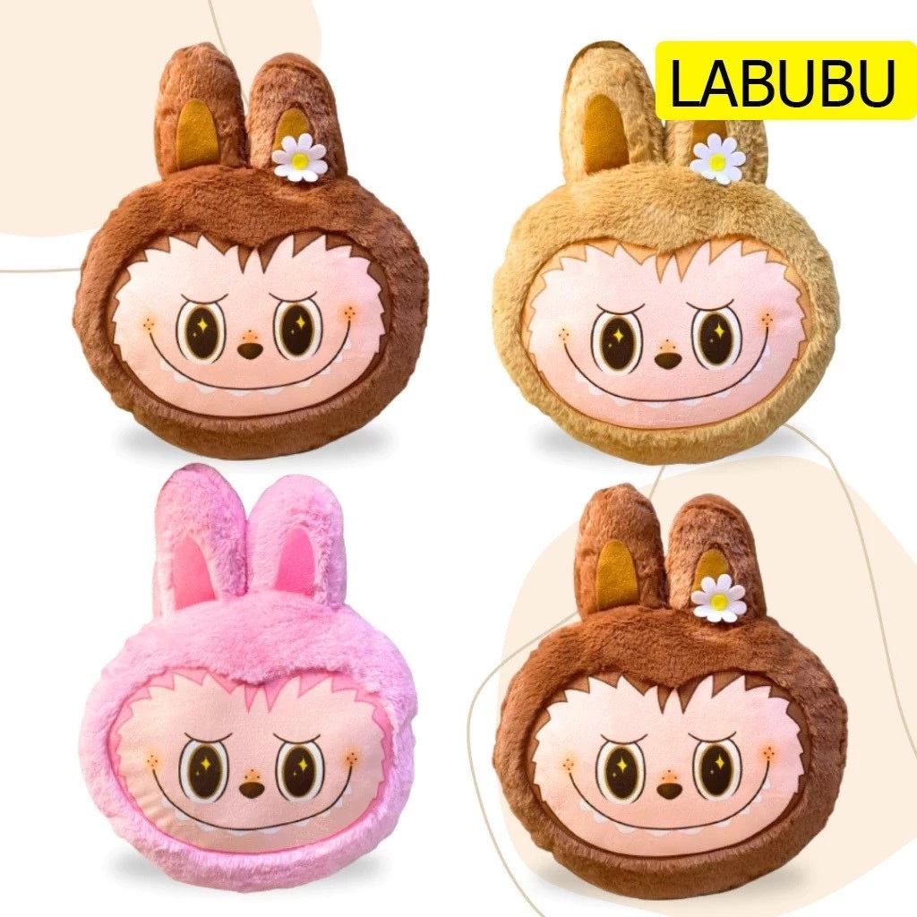 Bantal Kepala Boneka Labubu The Monsters Macarone Kawai Ukuran 35Cm Berlebel Sni