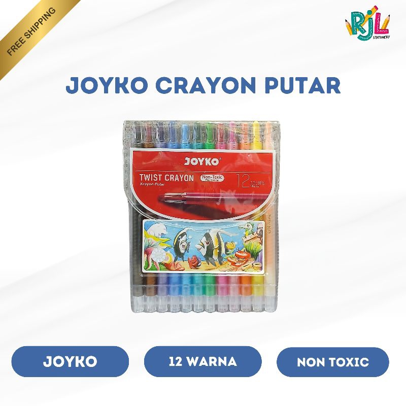 

Krayon Putar Merk Joyko | 12 Warna | Tidak Beracun Kualitas Warna Terbaik & Halus
