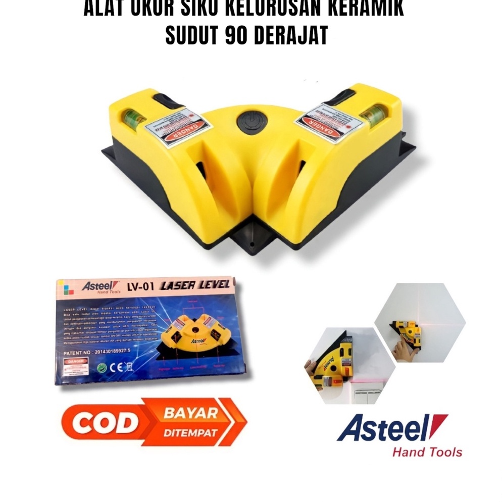 Kualitas Terbaik ASTEEL PROMO Laser Level Line LV1 Square Laser Alat Ukur Siku Kelurusan Lantai Perm