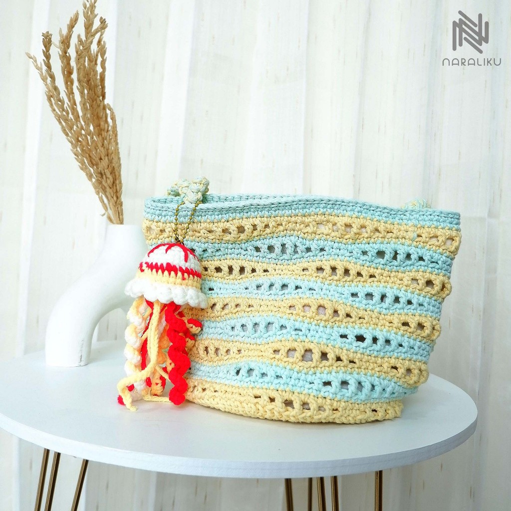 NARALIKU/bucket ocean bag/tas pantai/tas selempang/tas wanita/outfit pantai