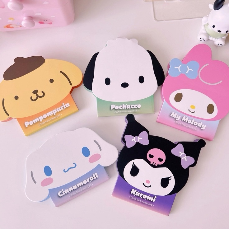 

Baru Puas Memo sanrio bentuk kepala karakter Melody kuromi Hellokitty Cinamoroll Pochacho