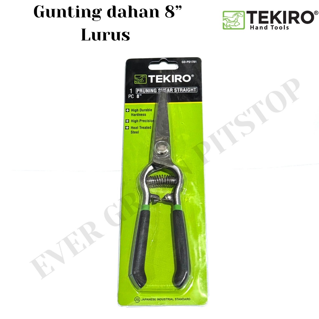 TEKIRO Gunting Dahan Pohon LURUS 8 inch Gunting Stek 8" Pruning Shear Straight