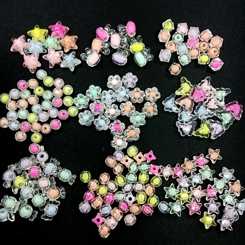 Manik Mote Akrilik Kaca Bening Isi Doff