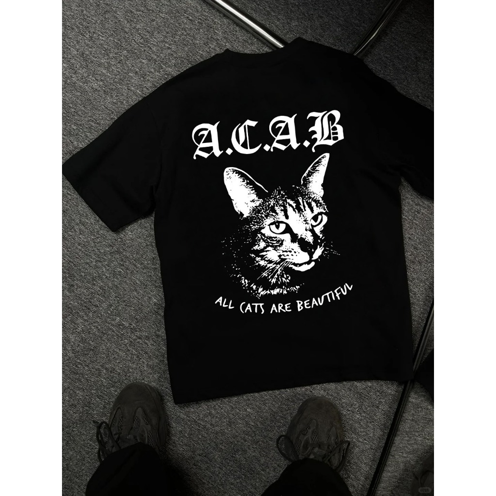 T-shirt Oversize cetakan dasi kupu-kupu | Kaos Wanita Cream