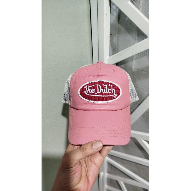 Topi Von Dutch Kulit Pink Soft Second Original