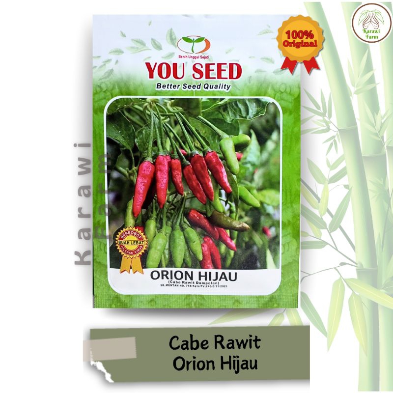 Benih Cabe Rawit Orion Hijau 10 gr dan 500 biji Bibit Unggulan You Seed
