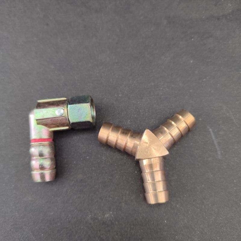 NEPEL L & Y / PENYAMBUNG SELANG TABUNG GAS KUNINGAN