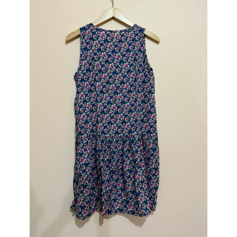 mini dress floral biru Korean Style