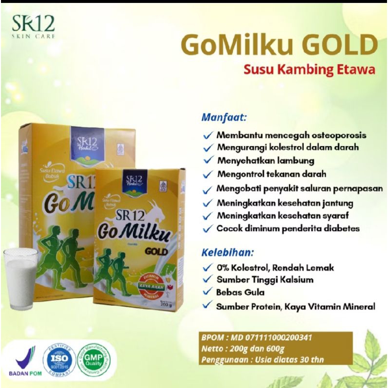 

GOLMILKU GOLD SR12 SUSU ETAWA RENDAH LEMAK TINGGI KALSIUM BEBAS GULA (30TAHUN KEATAS/LANSIA)