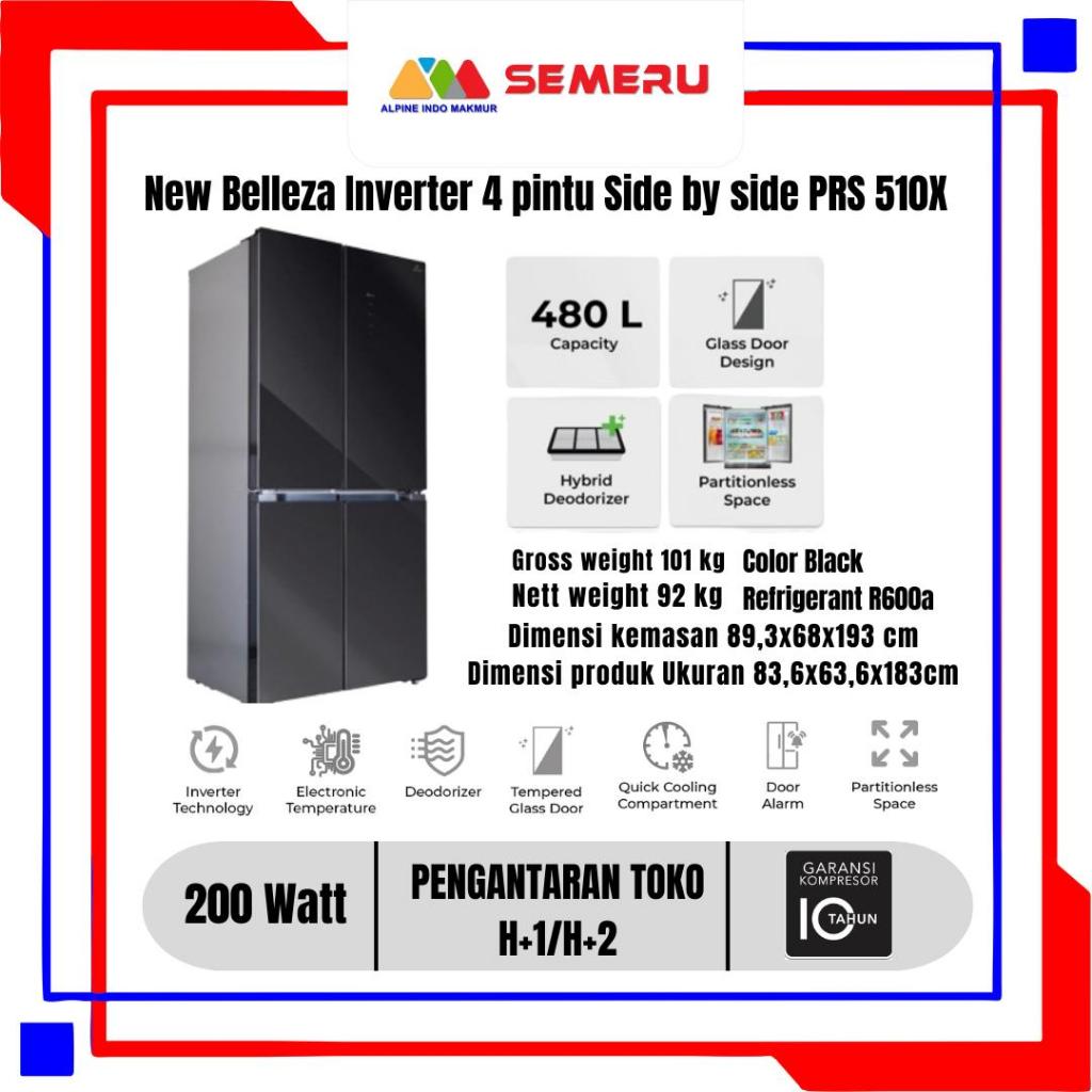 POLYTRON KULKAS SIDE BY SIDE 4 PINTU 510 L PRS-510 X DAN 560 L PRS-561 X KHUSUS MAKASSAR FREE ONGKIR