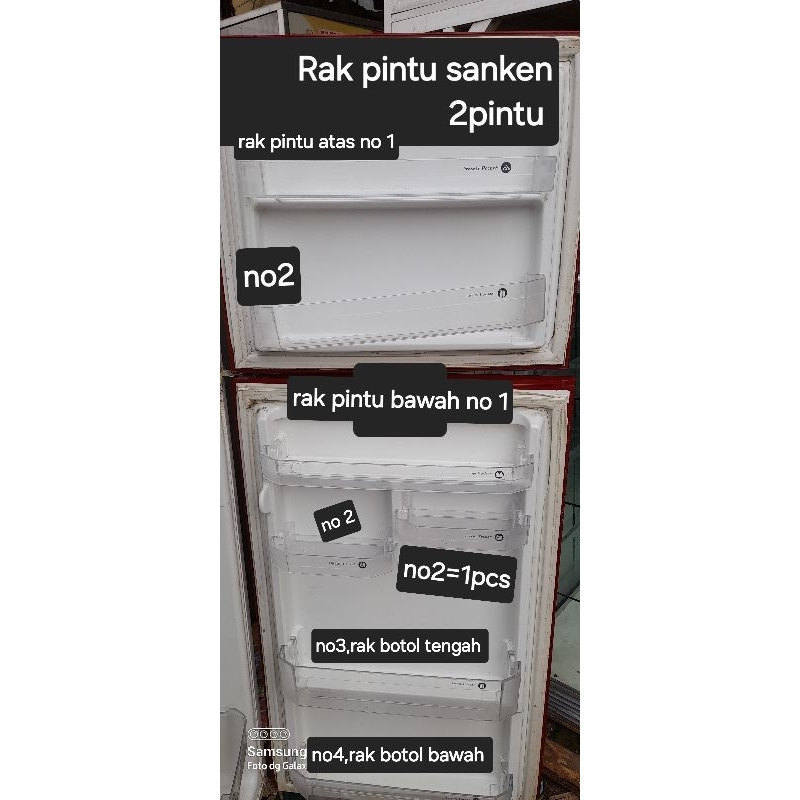 RAk di pintu bekas kulkas sanken 2pintu tipe SK-G 266