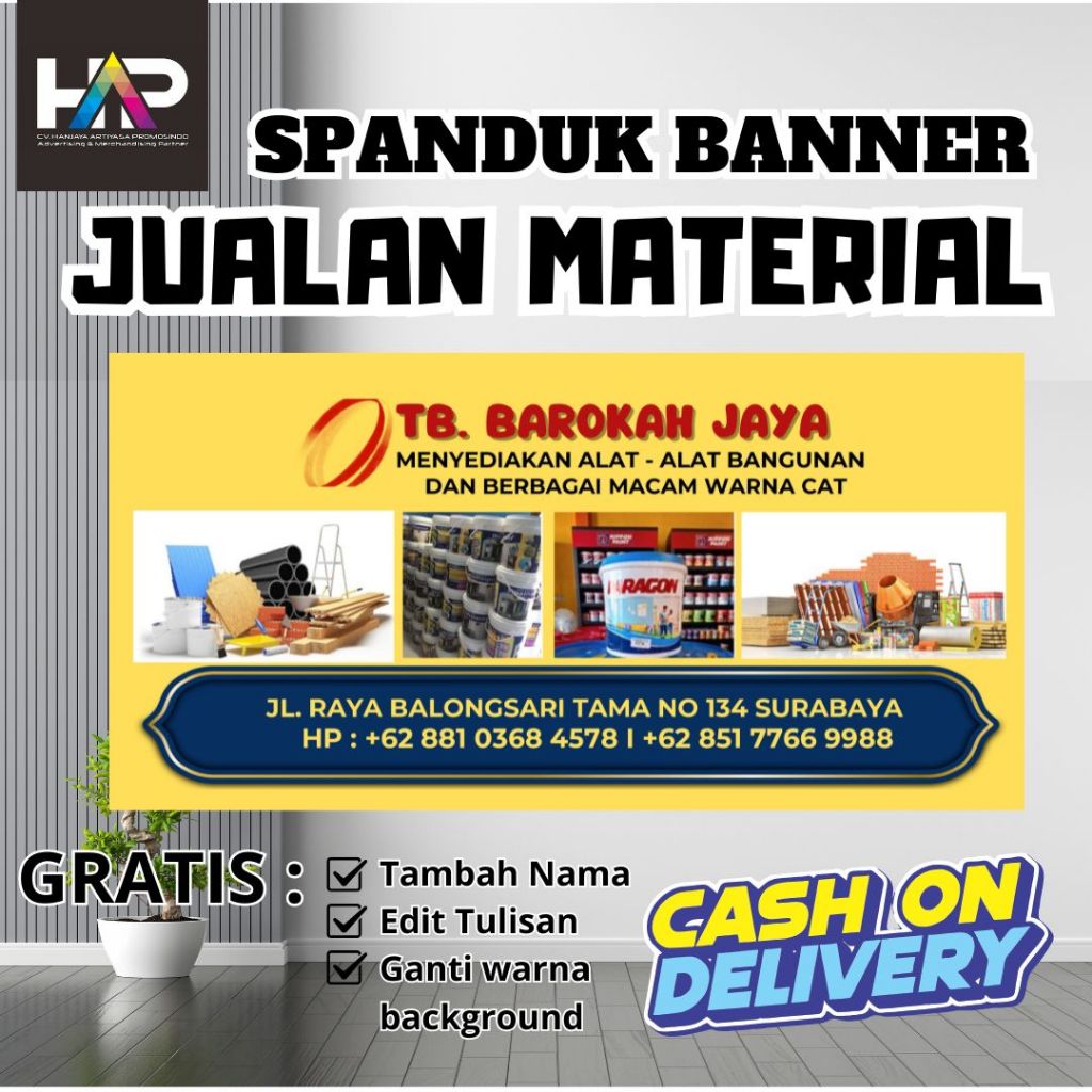 SPANDUK  BANNER JUALAN MATERIAL BANGUNAN