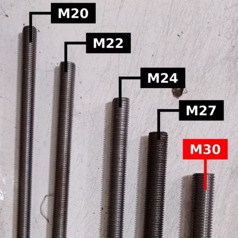 Studbolt / Asdrat Besi M36 P4.0 Panjang 1 Meter Long Drat