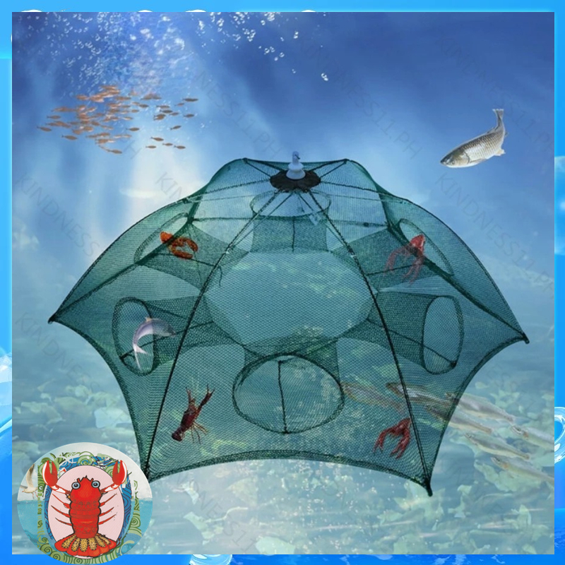 Bubu Jaring Jebakan Perangkap Udang ikan Kepiting Model Payung 6 lobang