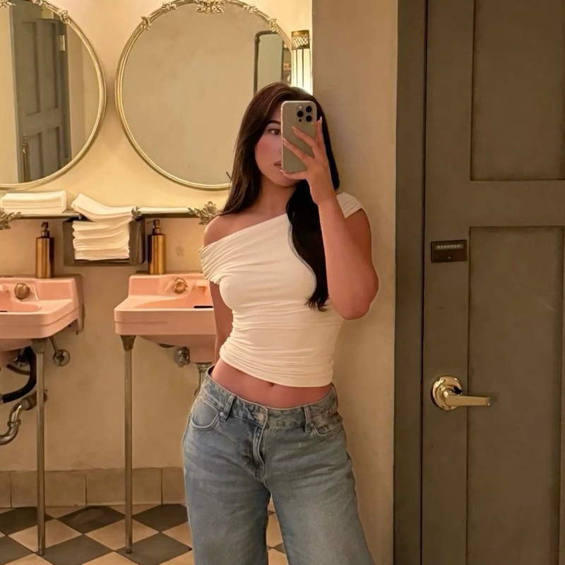 Outfit.Bali | Crop Top Floryn | Crop Top Double Layer | Korean Crop Top Women