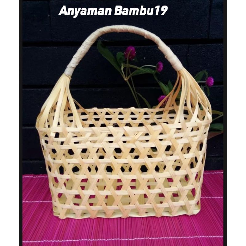 Keranjang Anyaman Bambu Keranjang Parcel Buah, Hampers, Ukuran Sedang Dan Besar