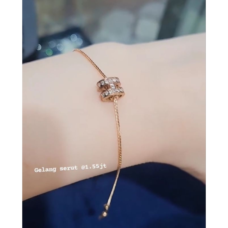 gelang emas serut H rosegold