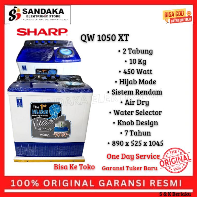 mesin cuci Aqua 12kg Aqua qw 1250 XT garansi resmi qw 1250xt promo 12 kg