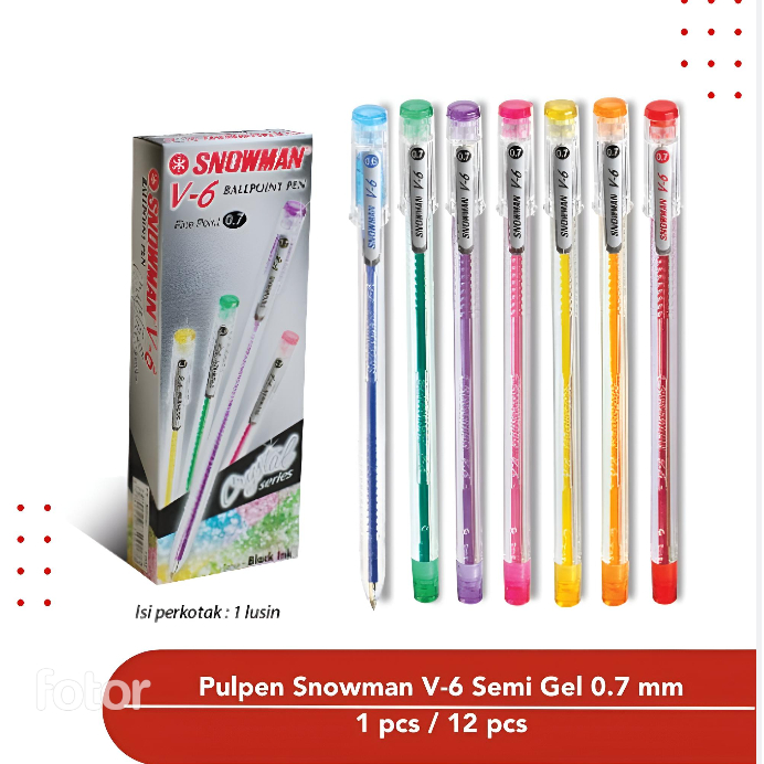 

Pulpen/ Pen Snowman V6 0.7mm (Per Lusin)