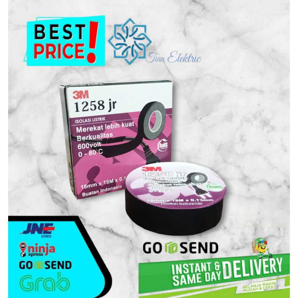 

3M-1258JR Isolasi Listrik Hitam