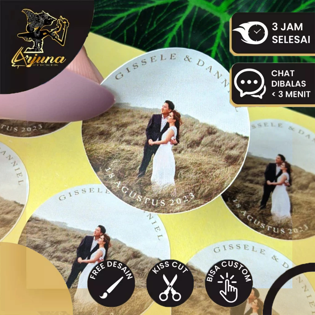 

2-4 Arjuna Sticker Wedding Souvenir Stiker Pernikahan Custom Ucapan Nikah