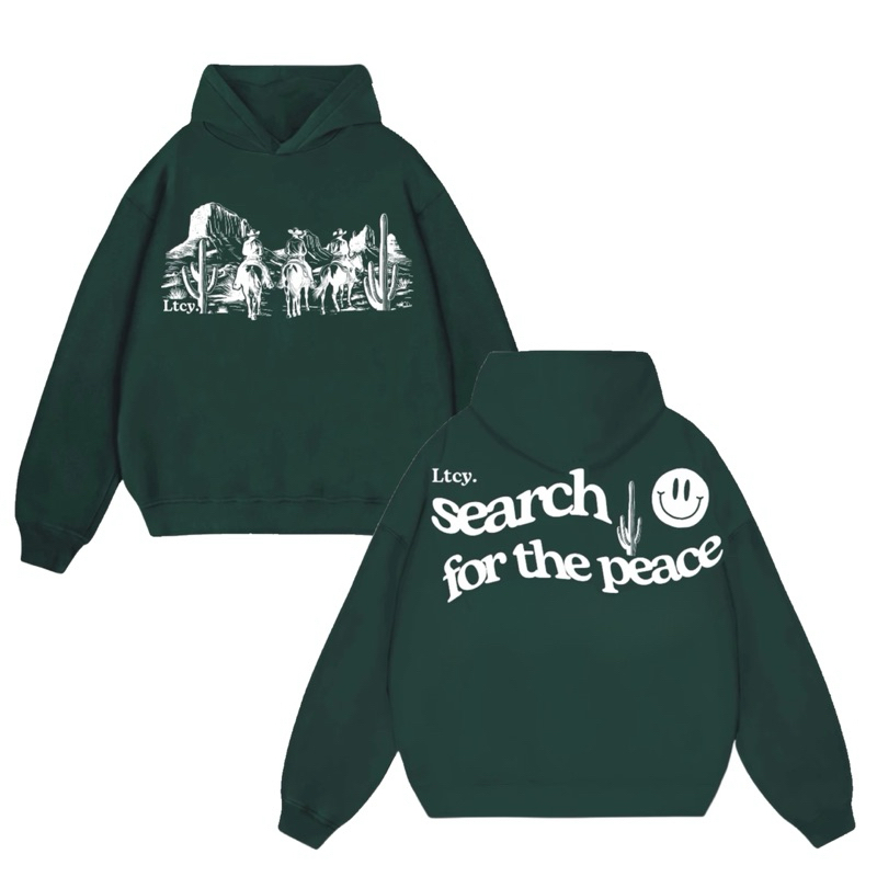 JIZU PROJECT- Hoodie Boxy COWBOY / Jaket Hoodie Motif Sablon / Bahan Fleece cotton cvc / Ukuran M L 