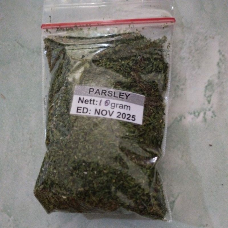 

Daun bubuk dried parsley peterseli kering flakes bumbu tabur dapur 10 dan 25 gr