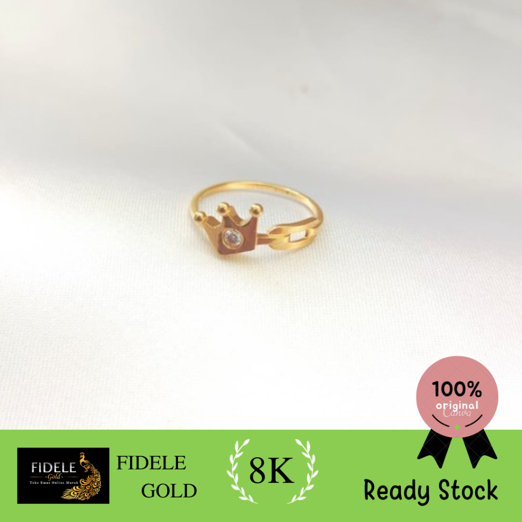 Cincin fashion mahkota variasi emas asli kadar muda 375 toko emas surabaya