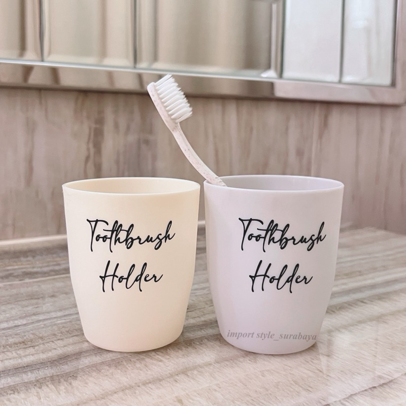 tempat sikat gigi toothbrush holder wadah  perlengkapan kamar mandi aesthetic