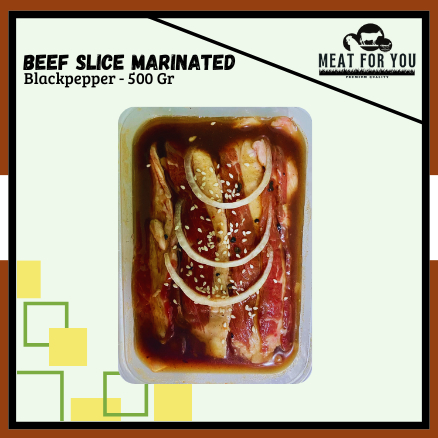 

Daging Slice Marinasi Blackpepper 500 Gram