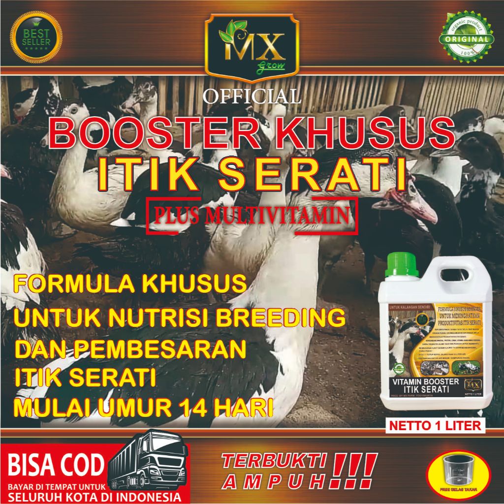 VITAMIN BOOSTER PEMBESARAN ITIK SERATI/ BOOSTER KHUSUS ITIK SERATI 1 LITER