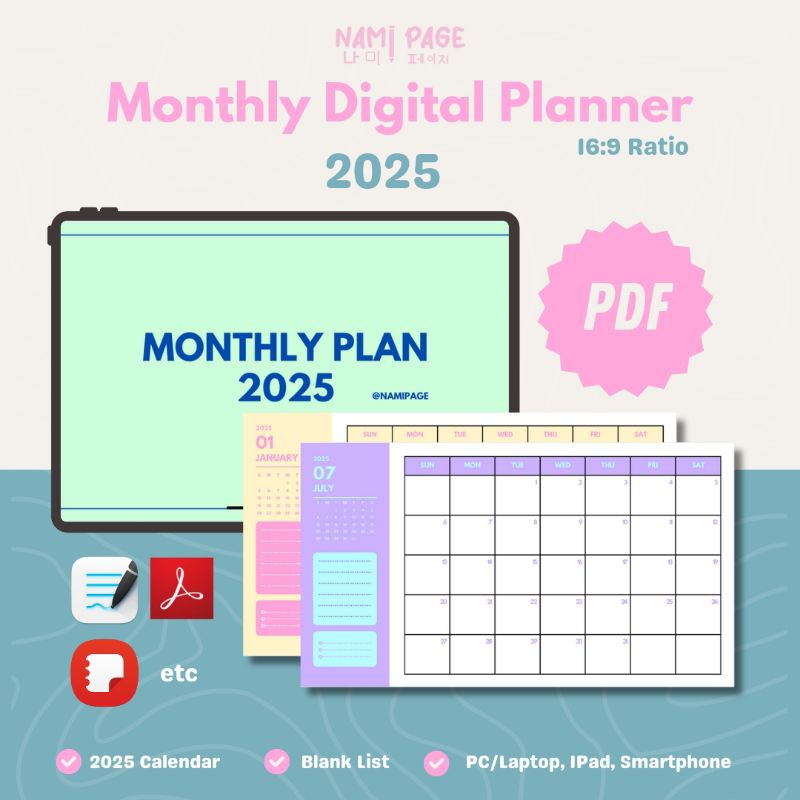 

[Simple] Monthly Digital Planner 2025
