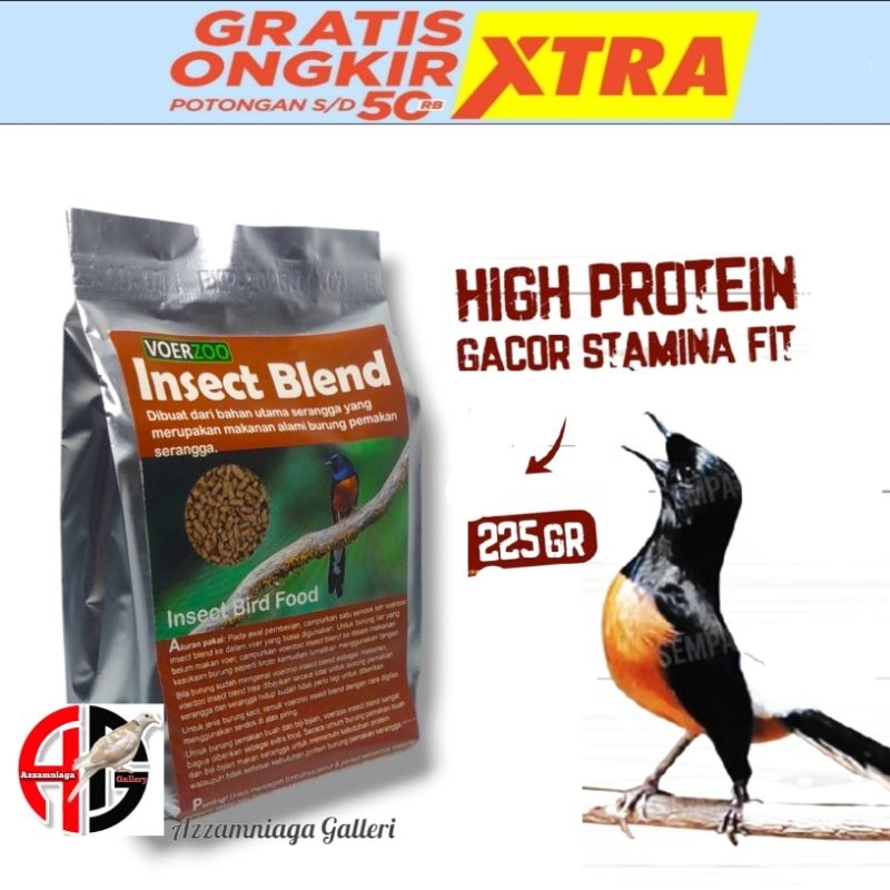 VOER INSECT BLEND PAKAN BURUNG MURAI VOER ZOO INSECT BLEND  225 GR