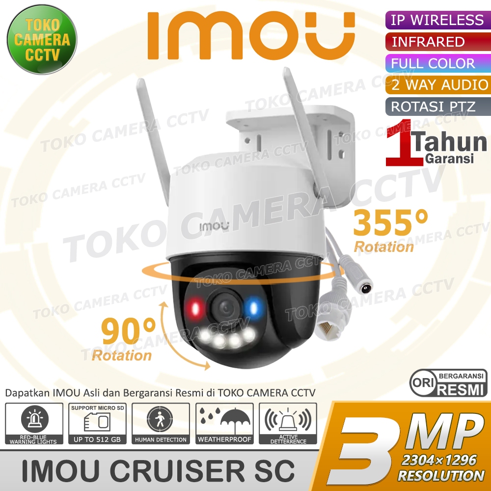 CCTV WIFI OUTDOOR PTZ IMOU CRUISER SC 3MP KAMERA CCTV PINTAR BERSUARA BERWARNA