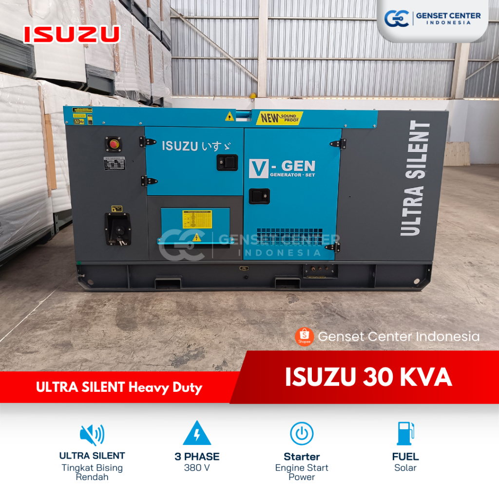 Genset Isuzu - 30KVA - Genset Silent Genset Industri